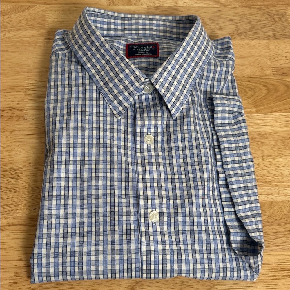 UNTUCKit wrinkle free Plaid short sleeve Shirt